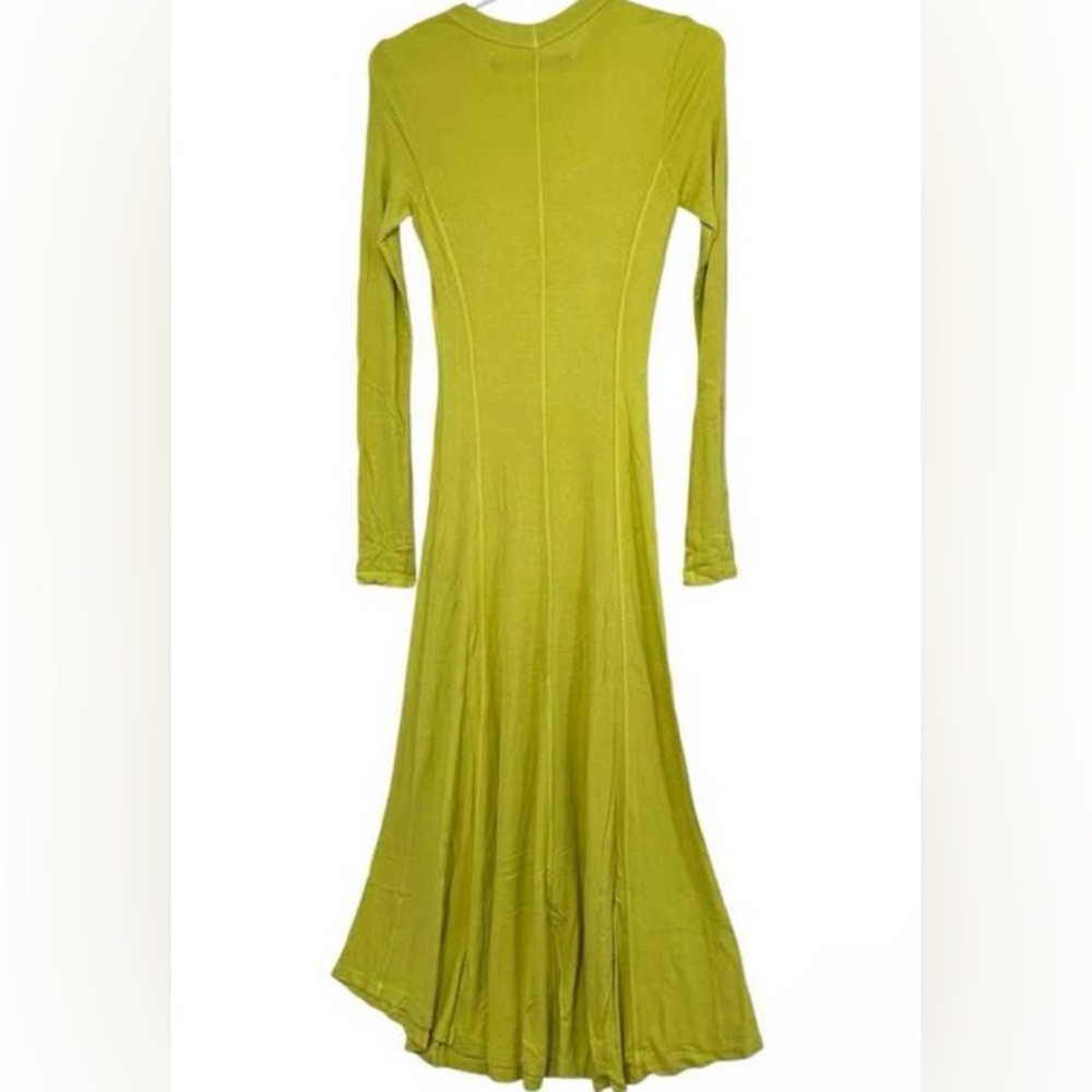 NWOT Enza Costa Chartreuse Long Sleeve Dress